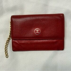Chanel‎ Red Flap Small Wallet Chain